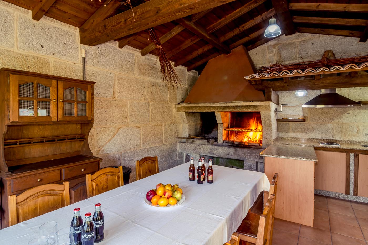 Summer house built in barbecue and kitchen