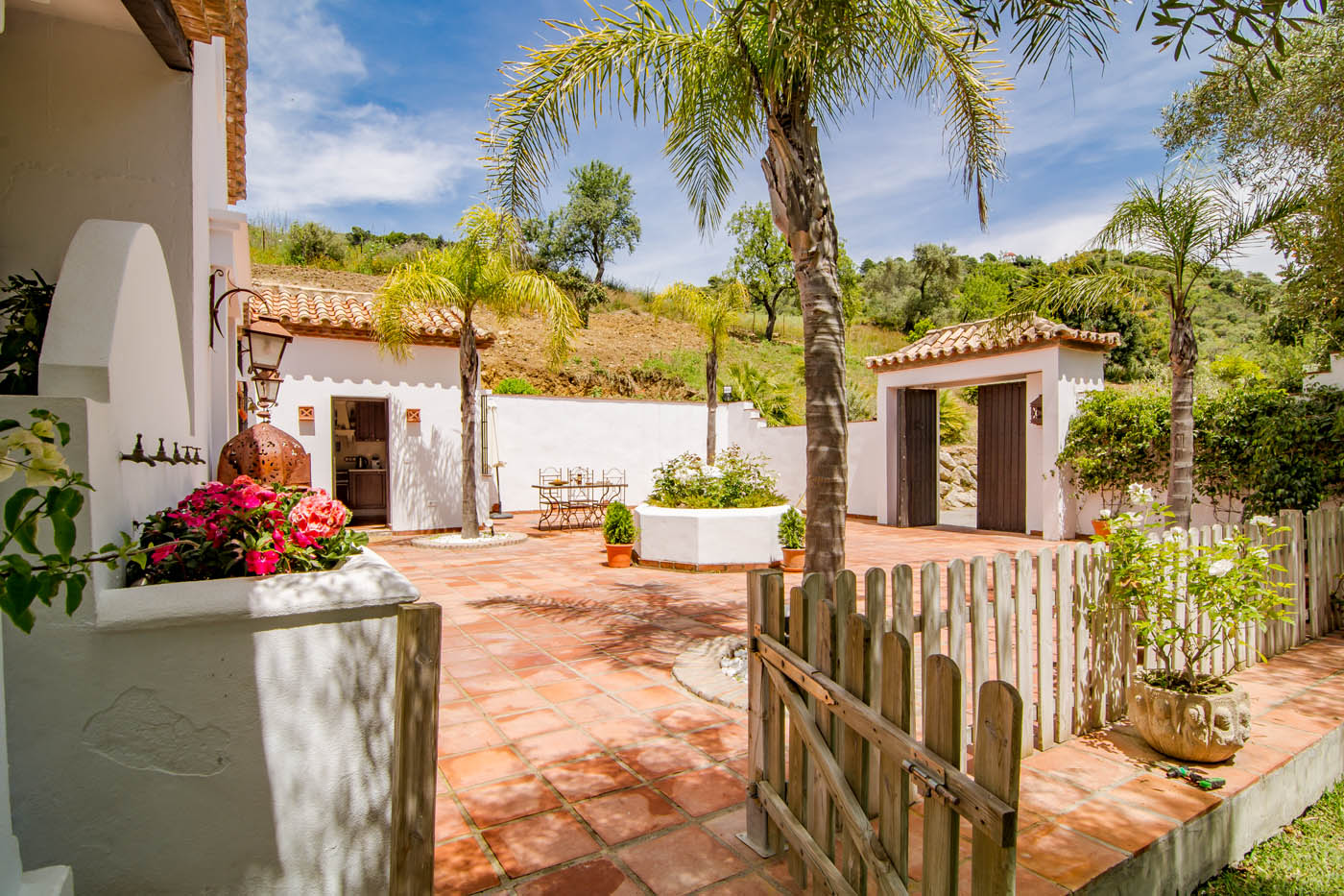 Patio opening to gardens