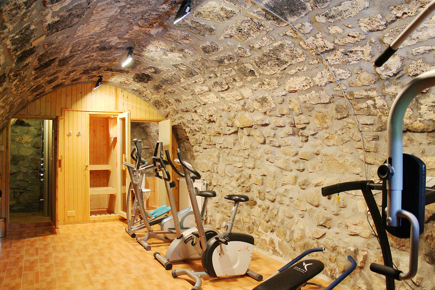 Gym (with sauna) is well equipped