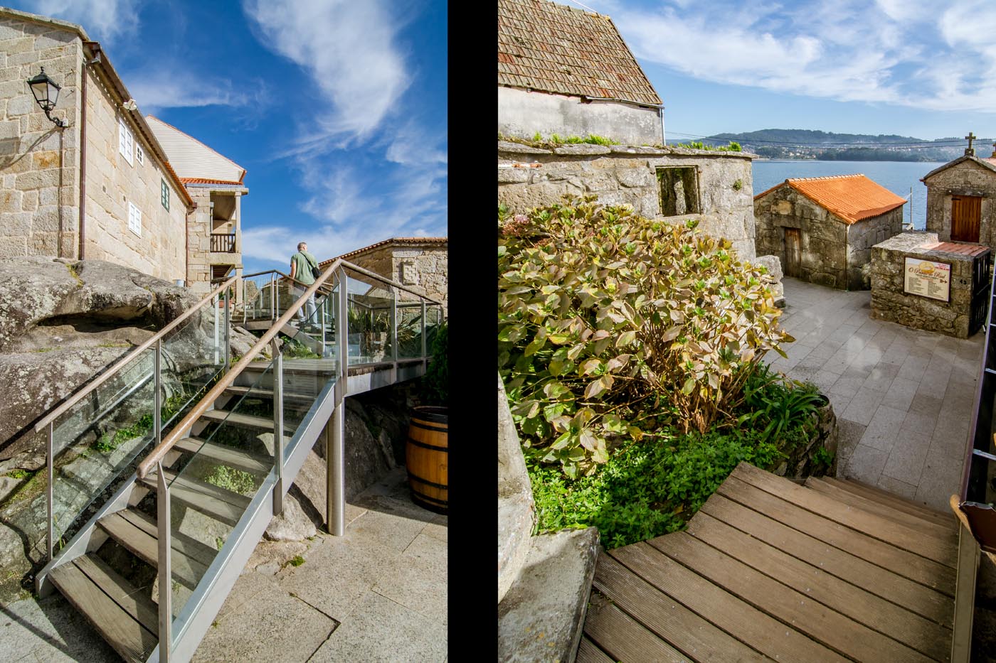 Caminando desde el estacionamiento hasta su casita