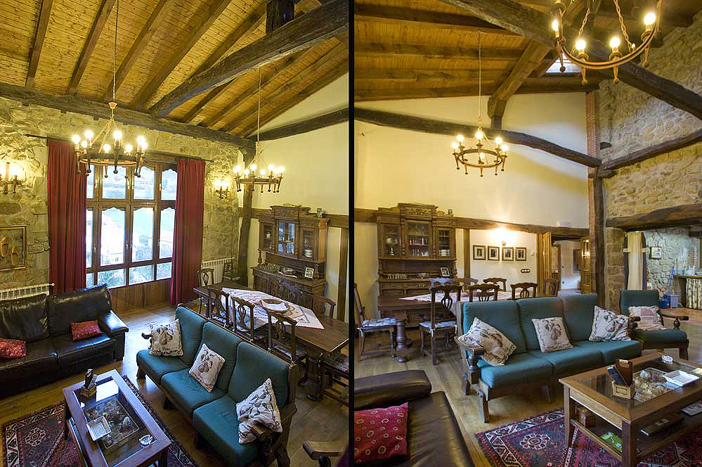 Open plan living area with views