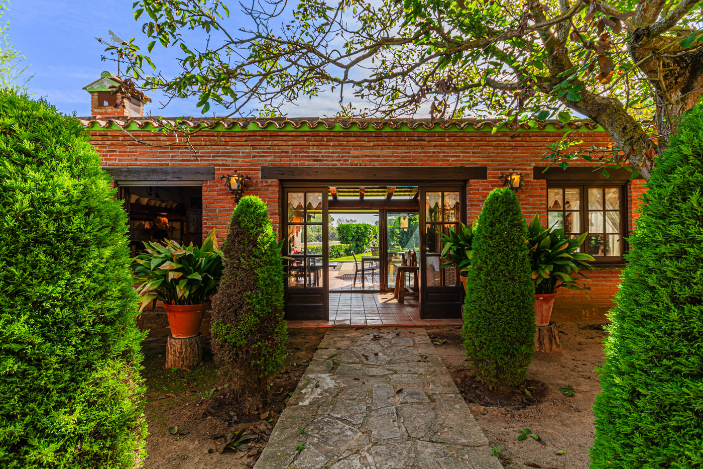 Zona de relax, piscina y barbacoa