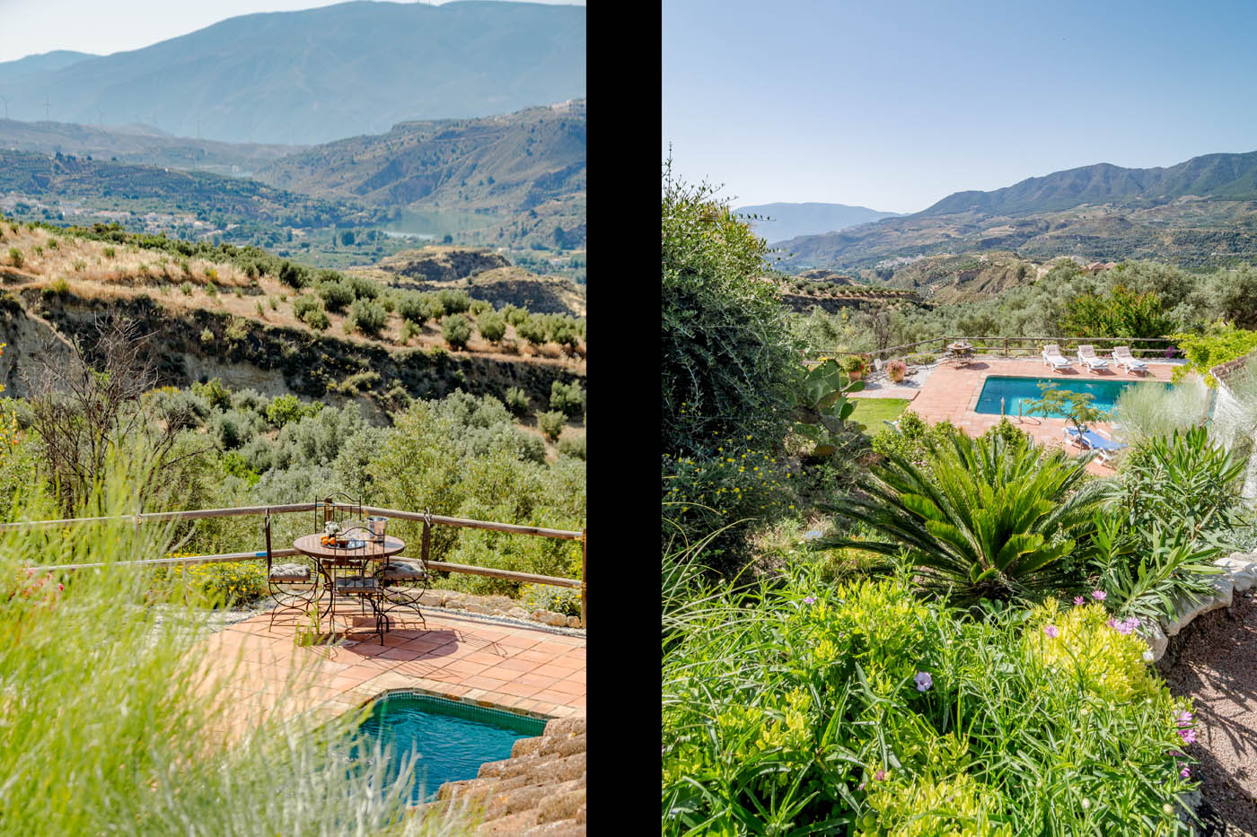 Piscina vista desde los jardines de la planta superior