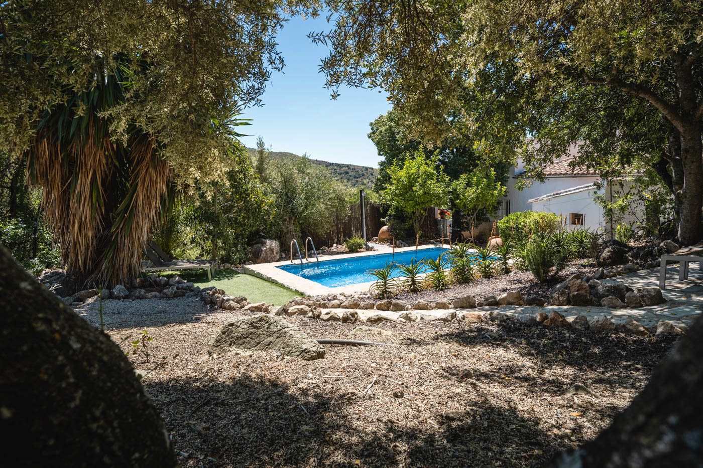 Pool, gardens and villa