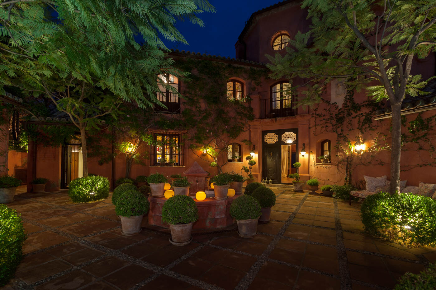 Patio at night time