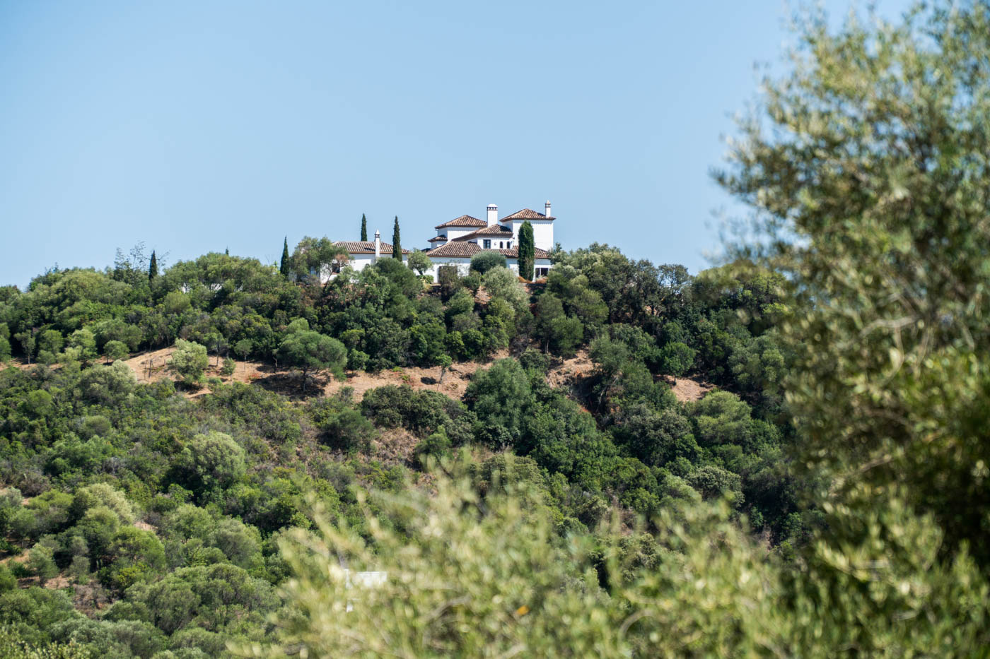This villa sits on a hill. It enjoys total privacy