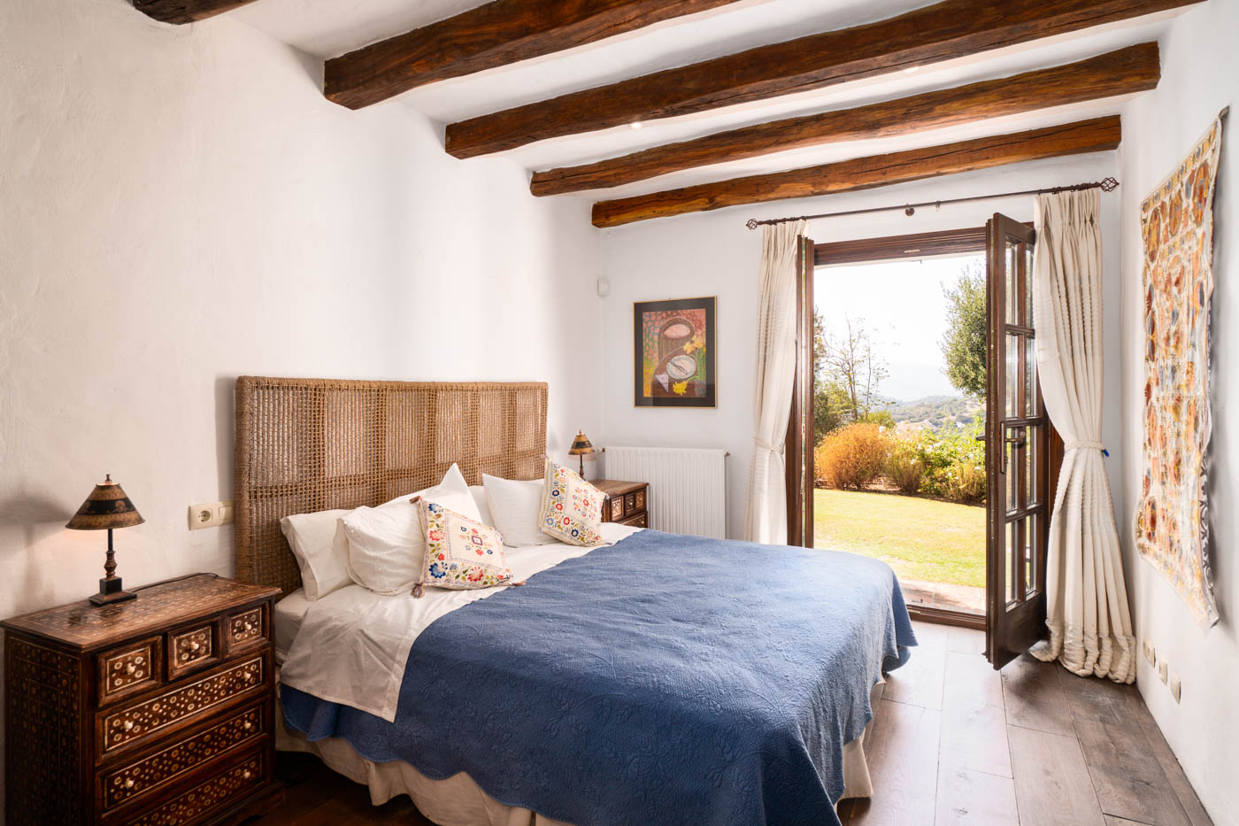 Ground floor bedroom with doors to gardens