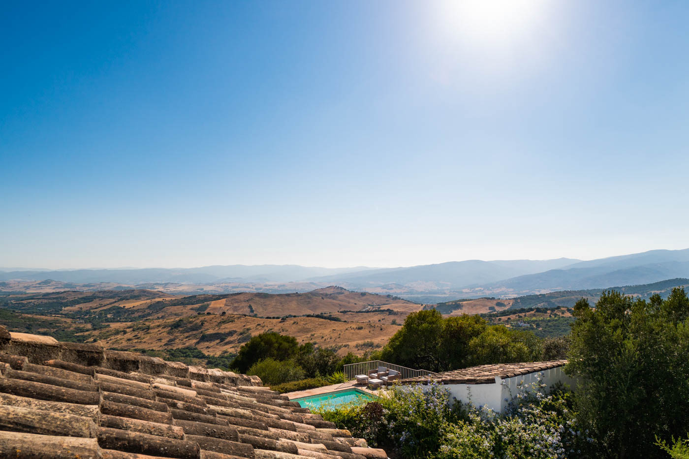 Pool area seen from master bedroom terrace