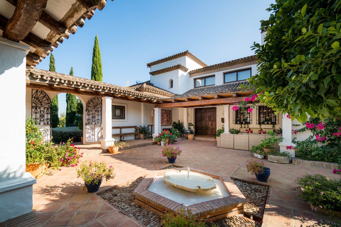 Entrance to villa through courtyard
