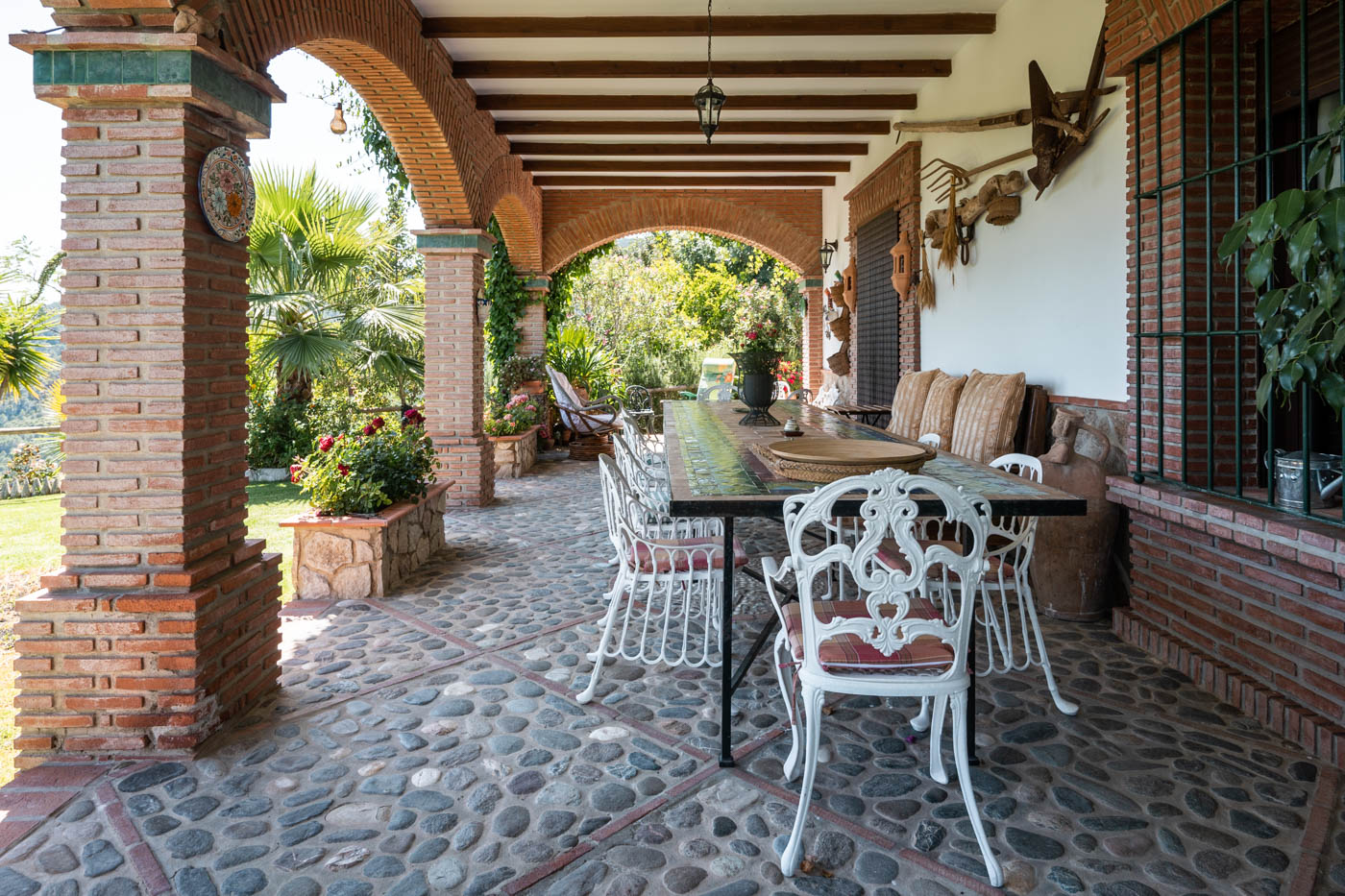 Furnished porch by the house