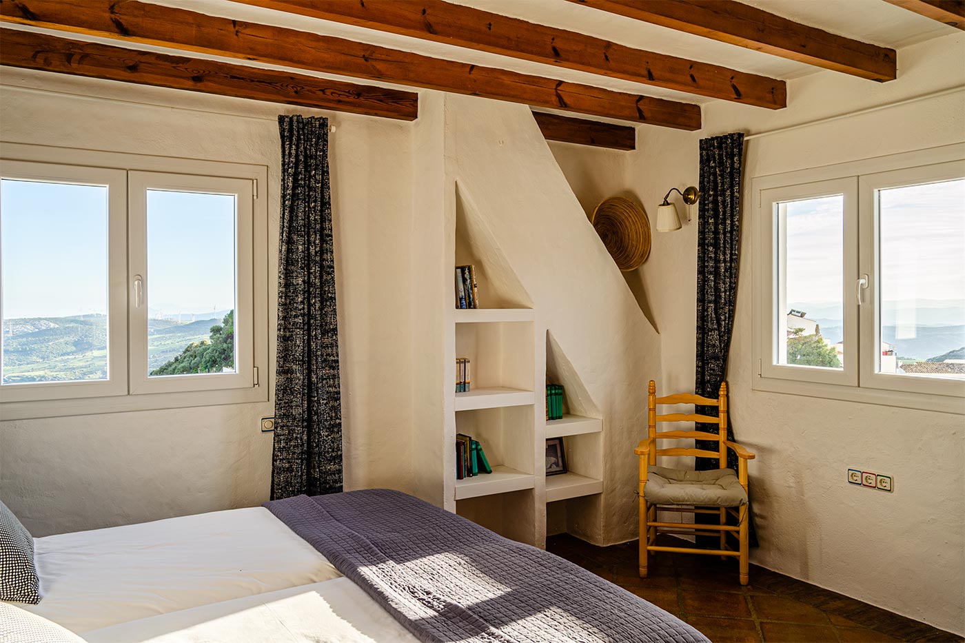 Twin bedded room also with sea views