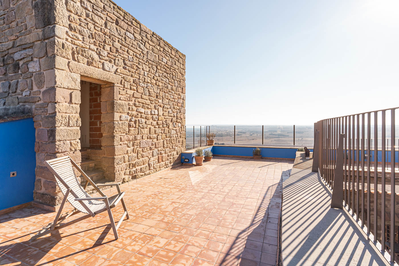 Main terrace with old tower