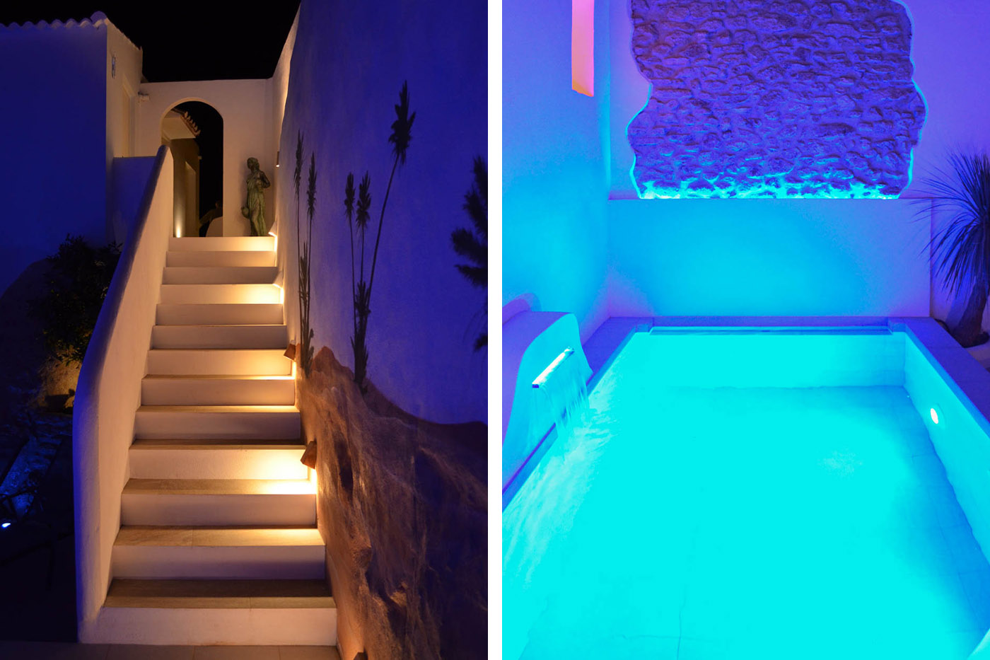 Totally private pool with lighting system