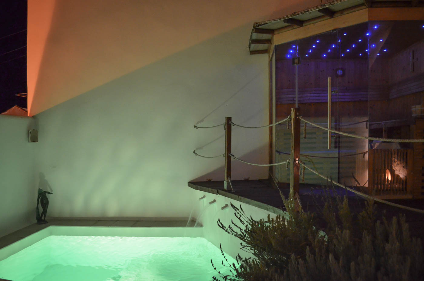 The Finnish sauna next to pool