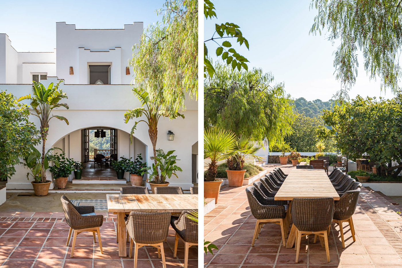 Main entrance by patio with outdoor furniture