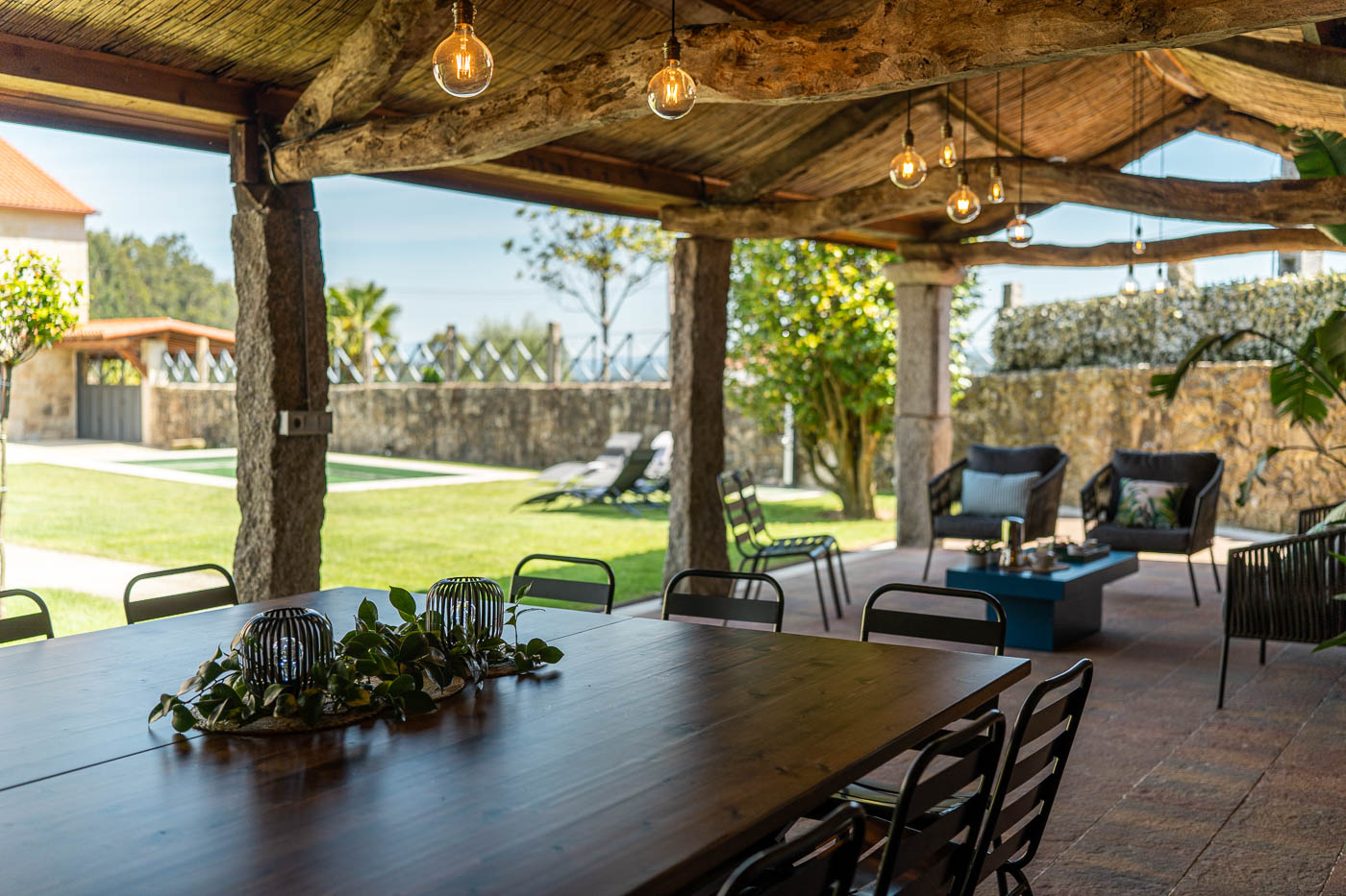 Furnished porch for outdoor meals