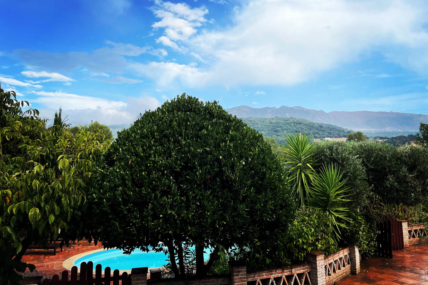 The pool area can be gated