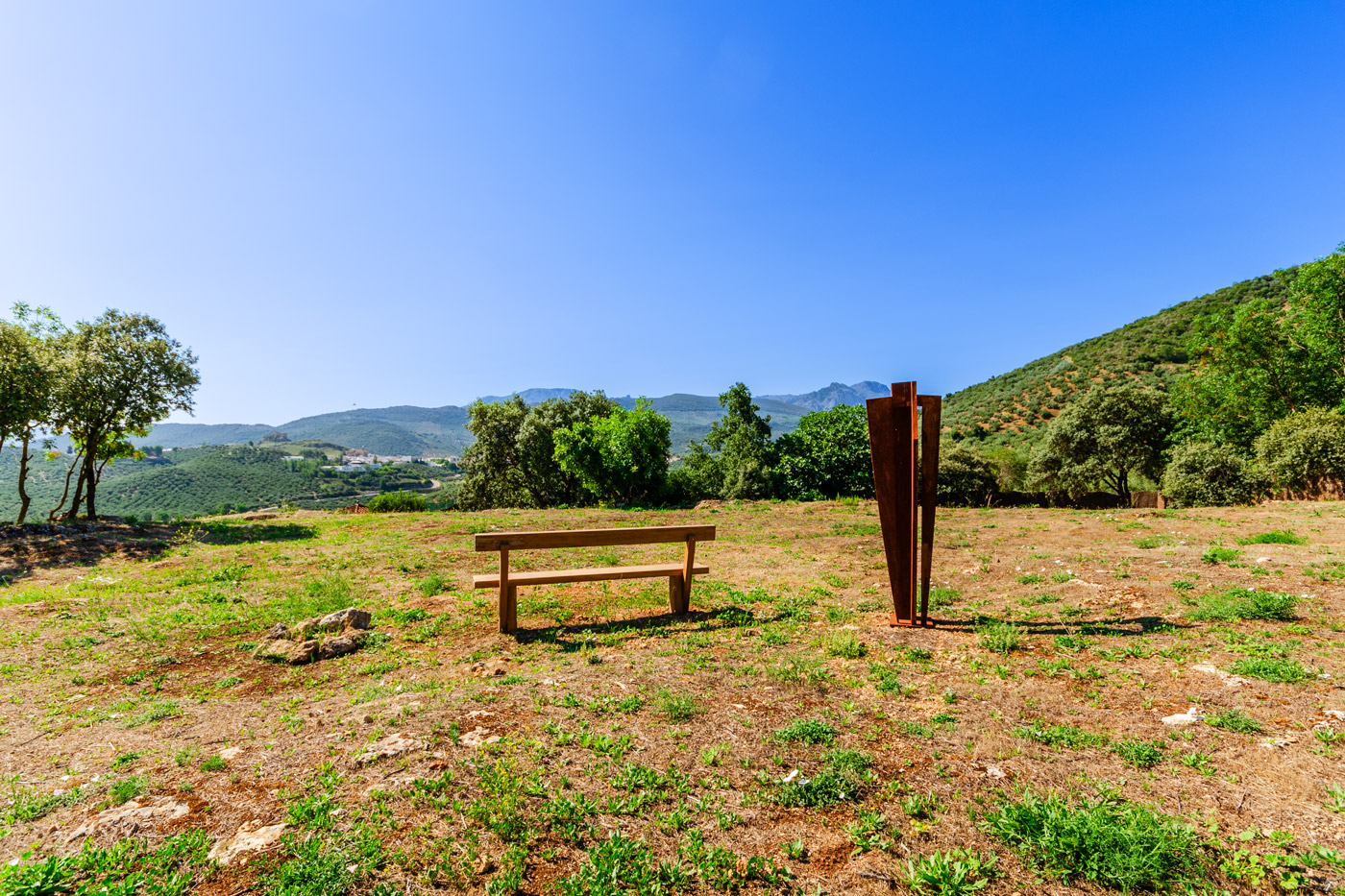 Vistas desde la finca al pueblo de Carcabuey