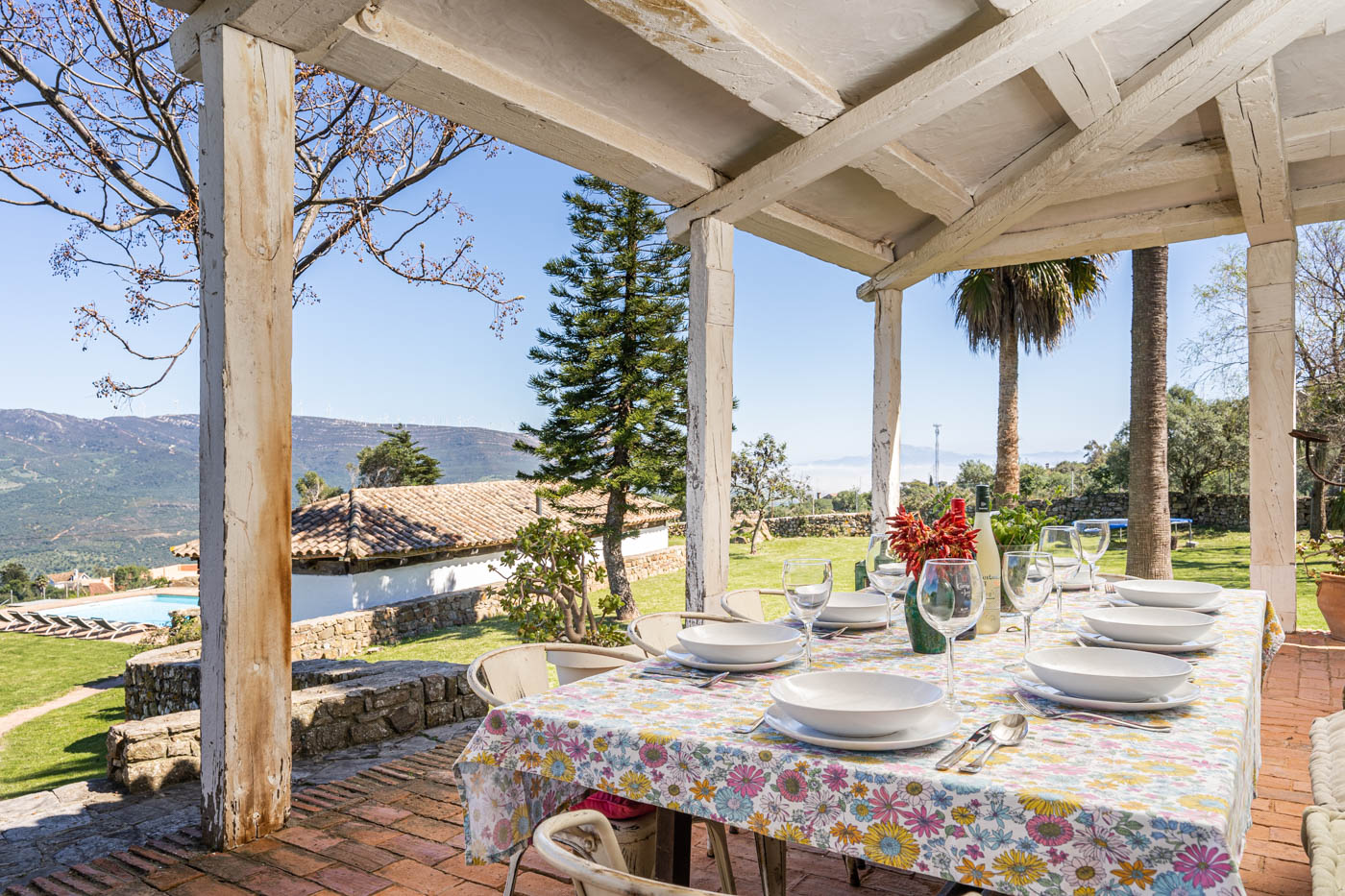 Furnished porch by the house