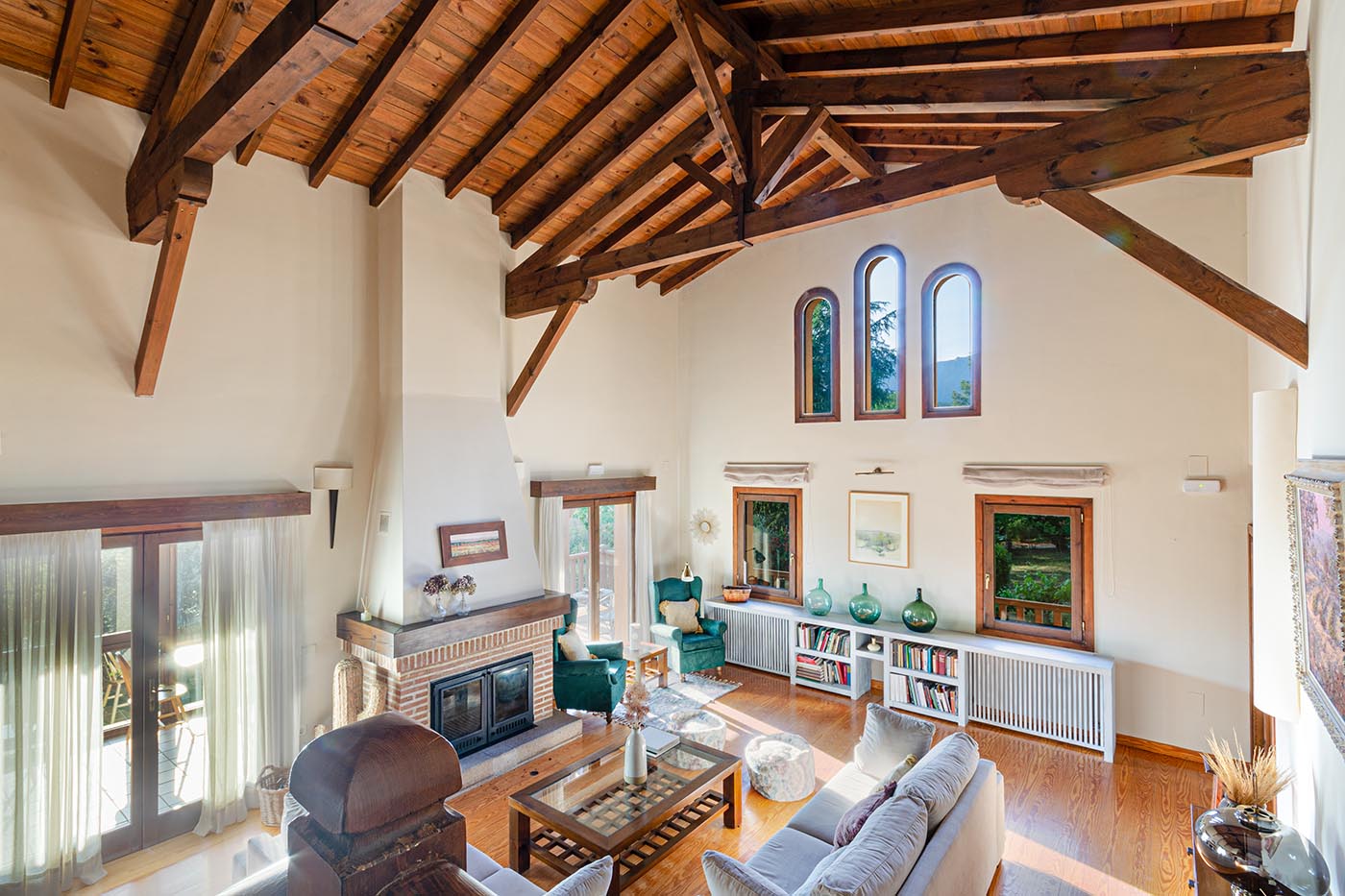 Living area seen from stairs to first floor