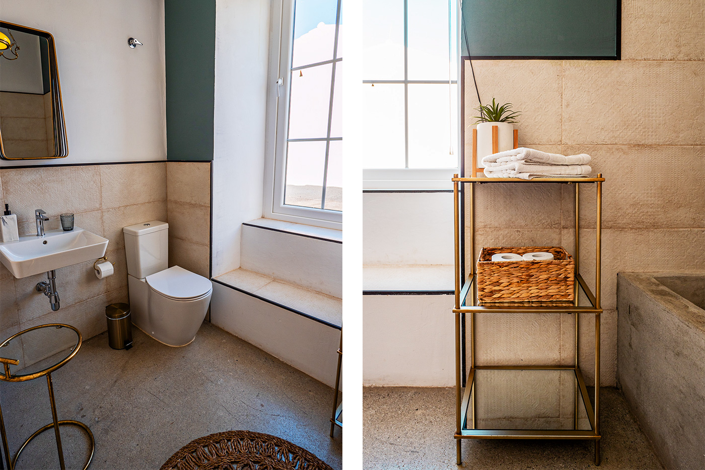 Suite 5 has bathroom (with bathtub)