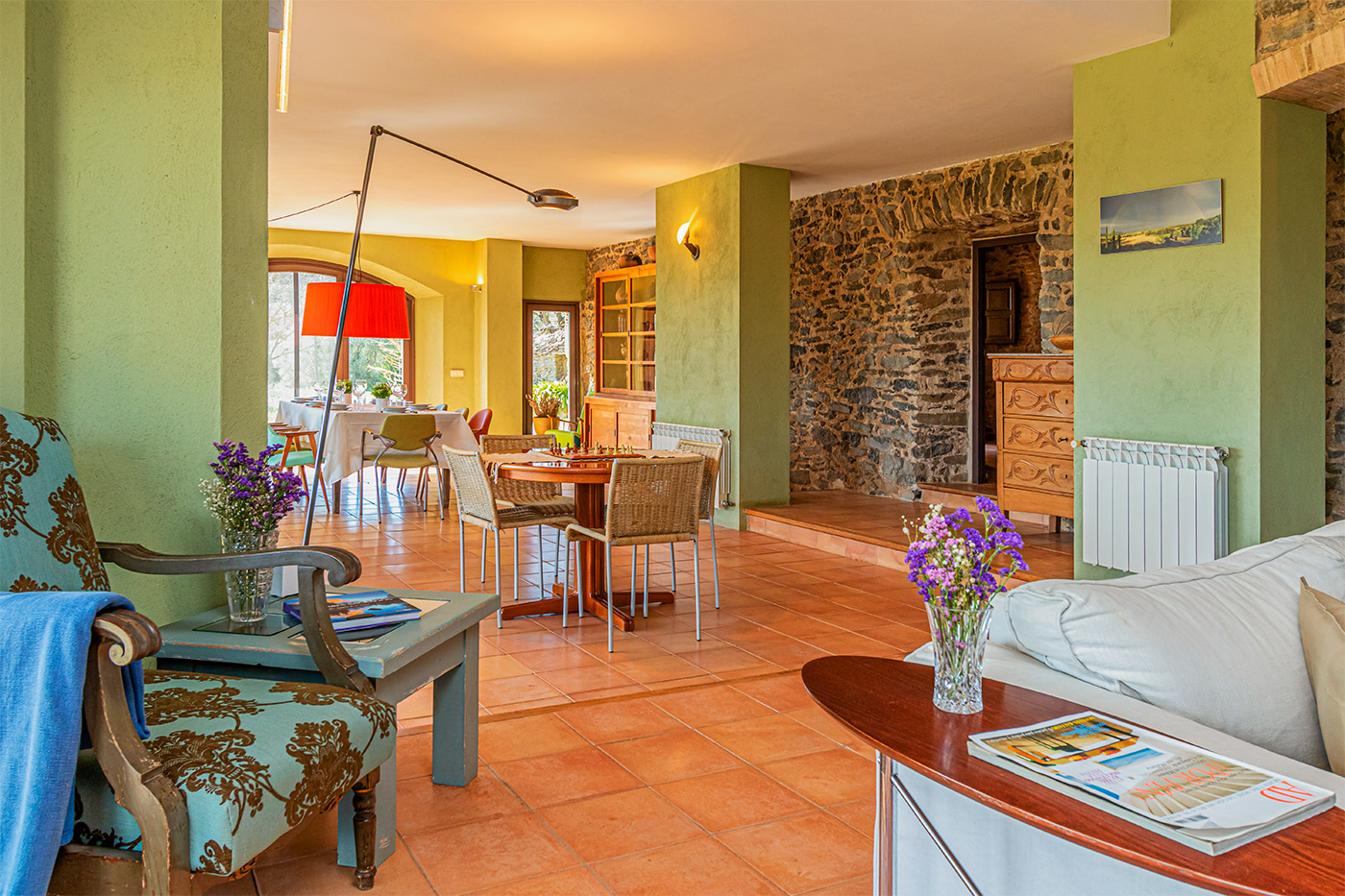 Ground floor living and dining area with doors to gardens