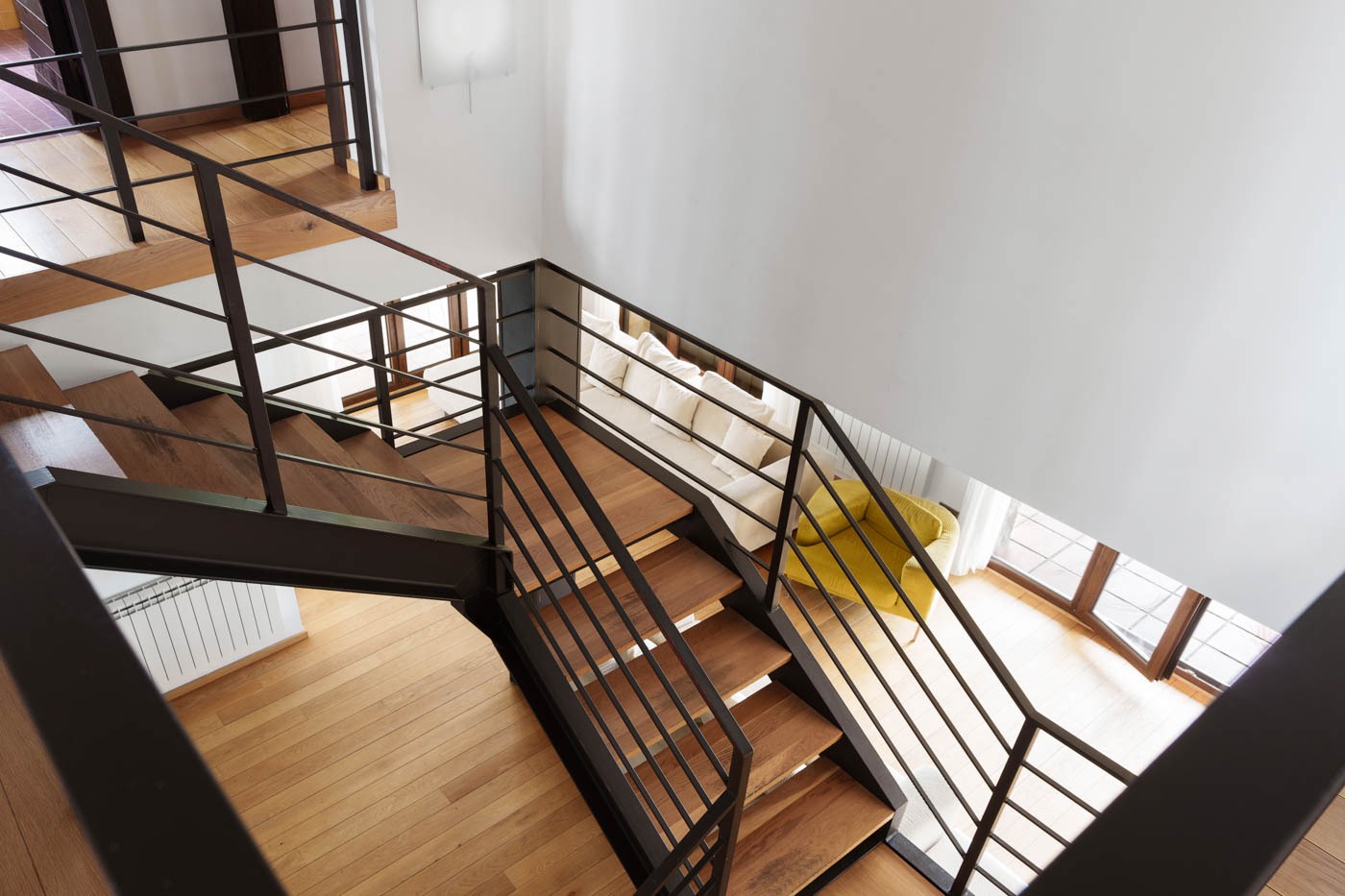 Stairs from first floor to ground floor