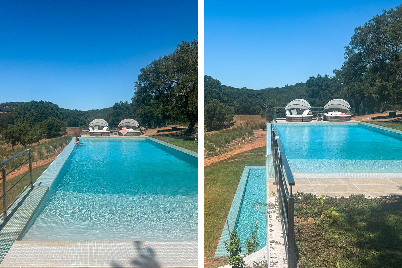 La piscina principal reboisa sobre una piscina para chapoteo
