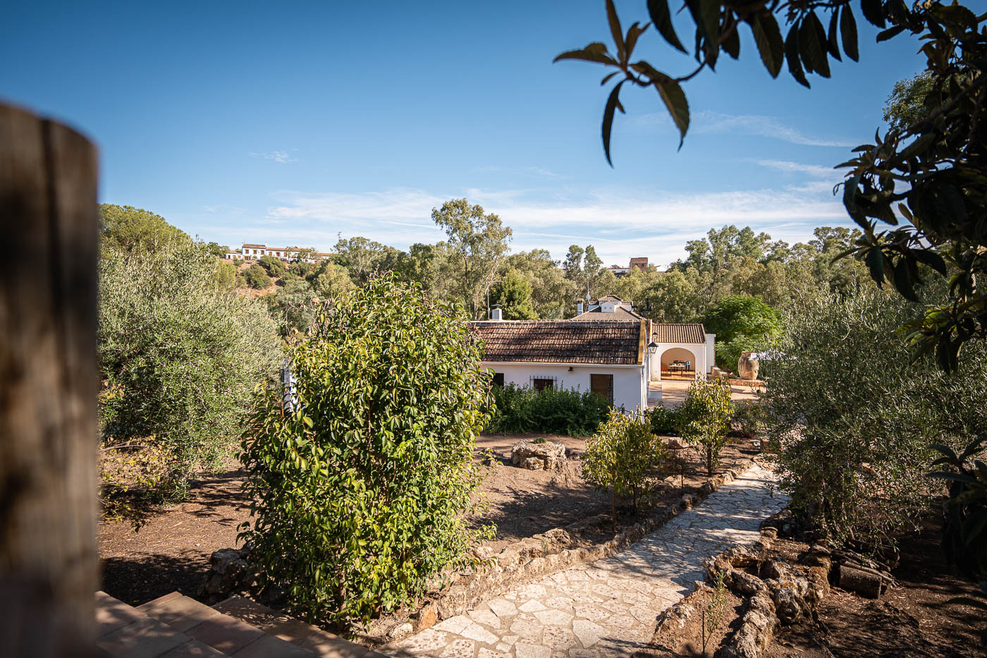 The villa seen from the pool area