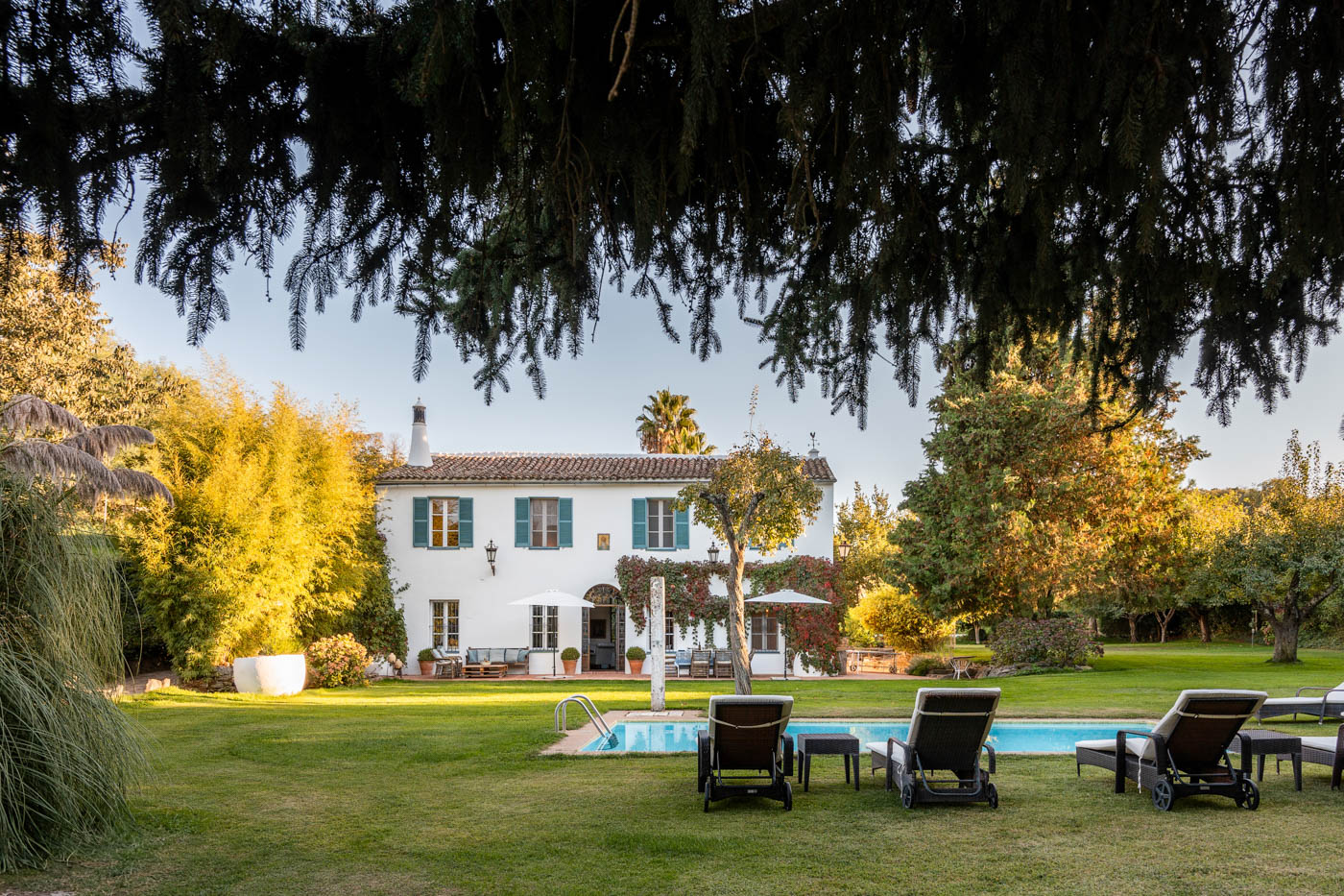 Front of the main house with pool area