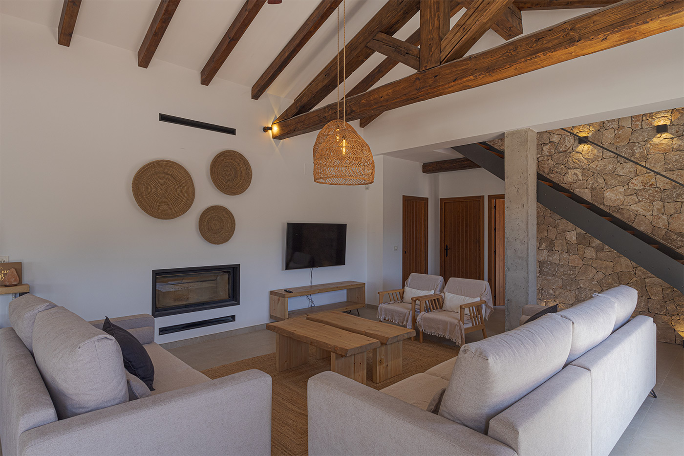 Zona de estar con chimenea