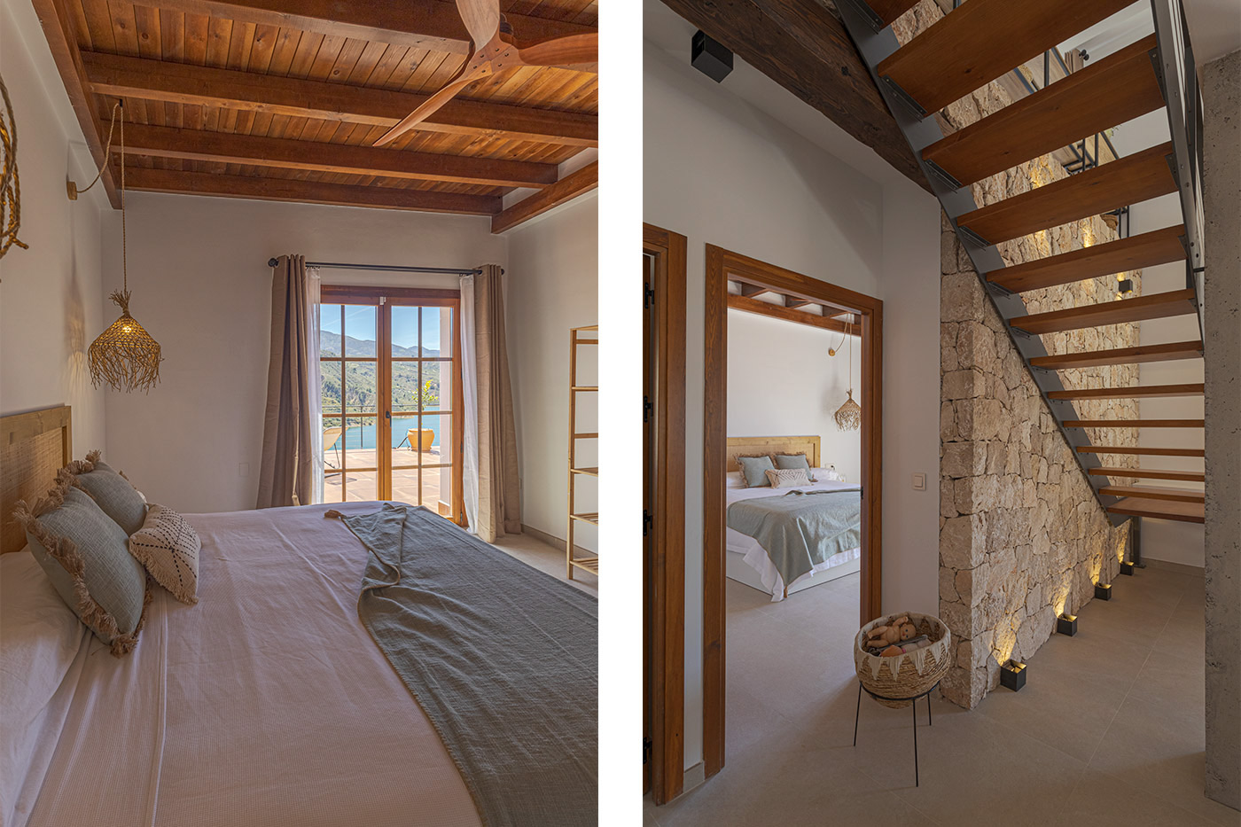 Habitación en planta baja y escalera a ático/altillo