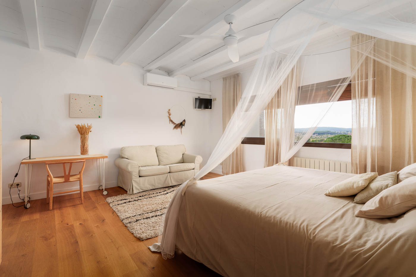 Master bedroom on first floor with lovely views