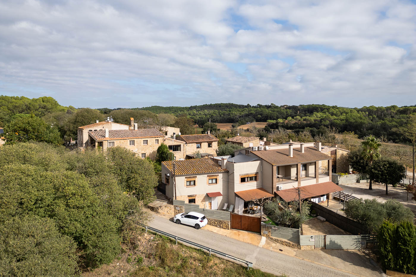 A tranquil hamlet just outside a larger village