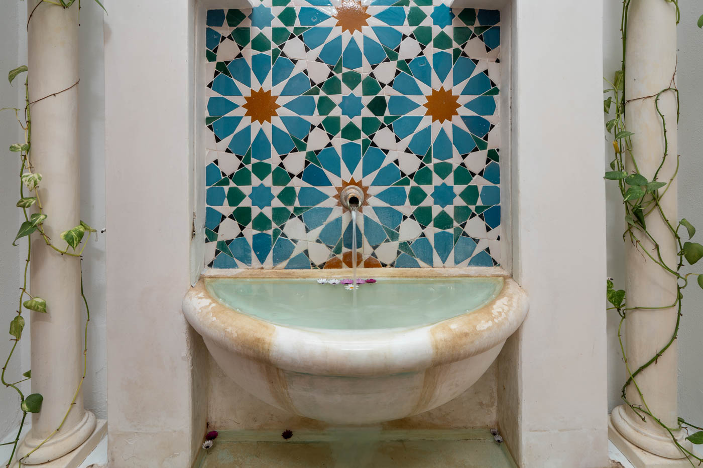 Patio detail: fountain