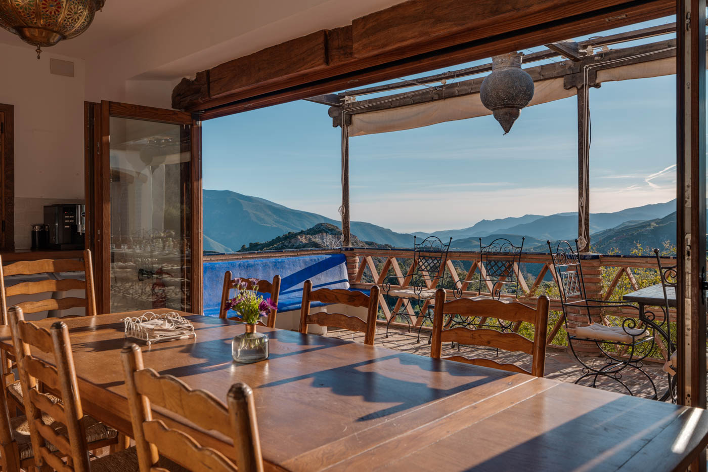 Indoor and outdoor dining area  with views to die for