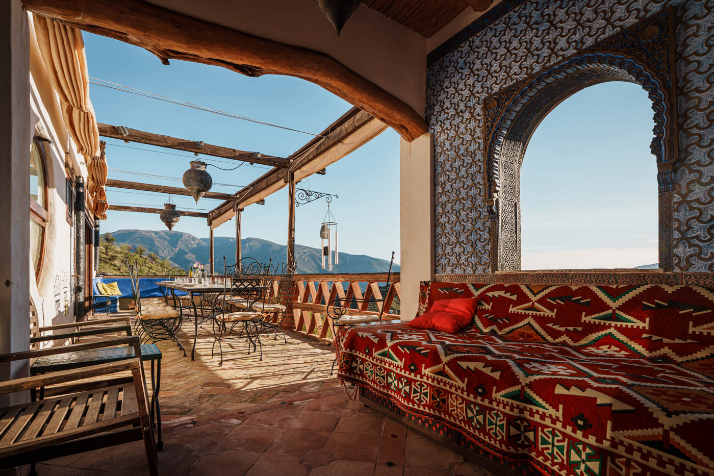 Chill-out area next to main dining terrace