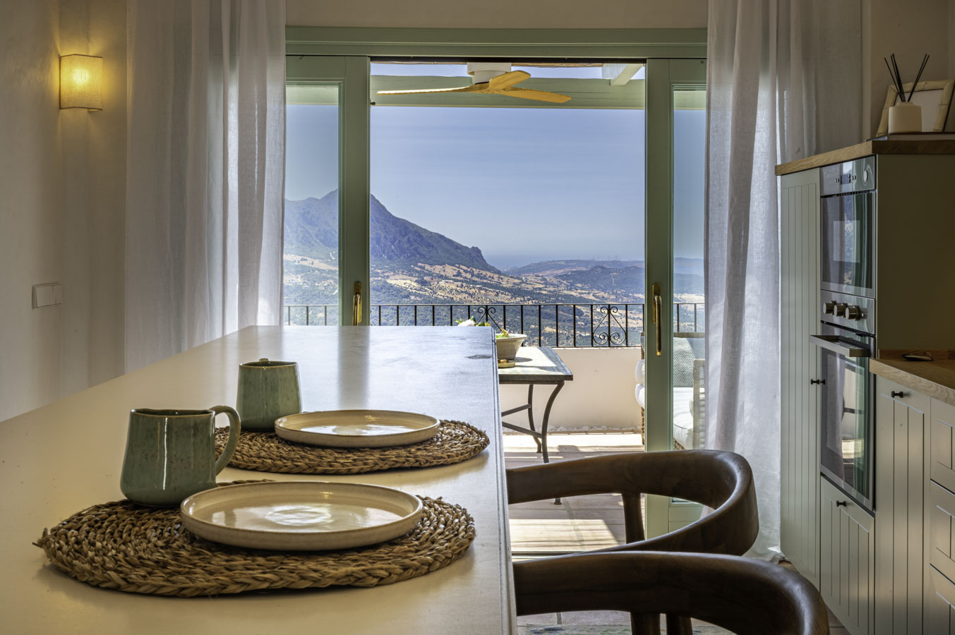 Views from kitchen and terrace