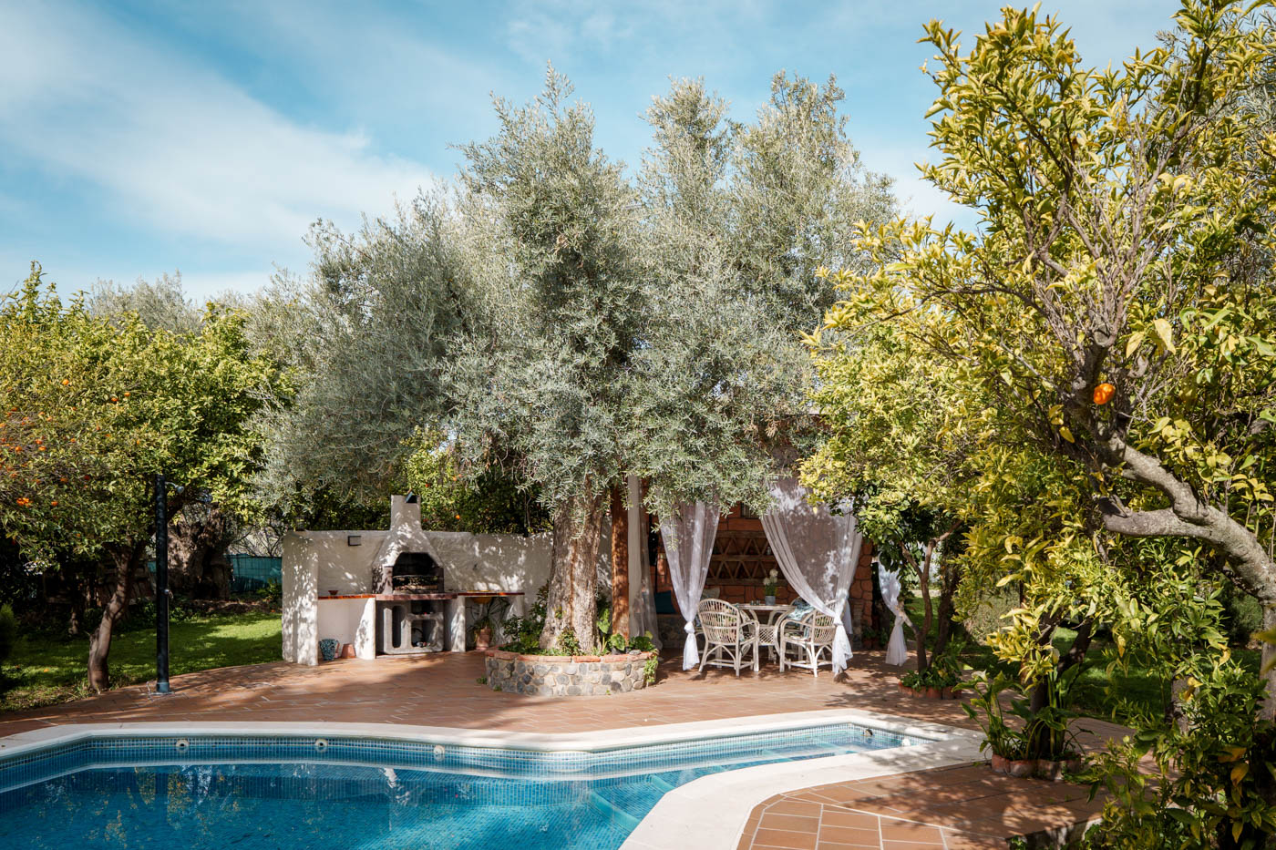 Pool next to furnished porch and your cottage