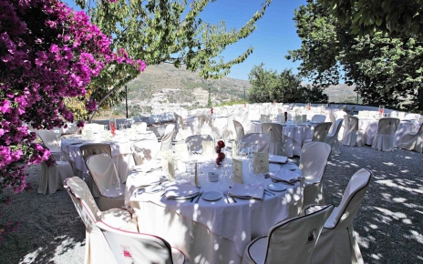 The viewpoint terrace prepared for an event