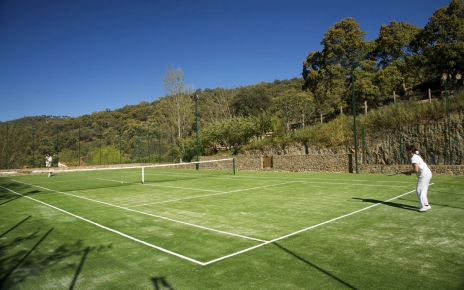 The estate has its own tennis court