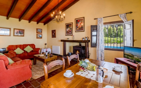 The dining looks out onto the pool area