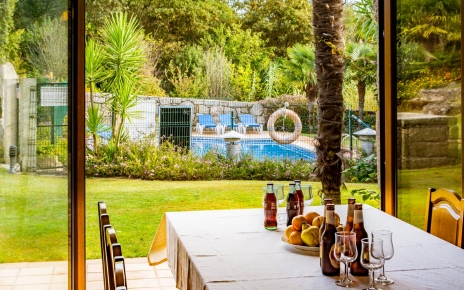 Dine by the garden in the breezy summer house