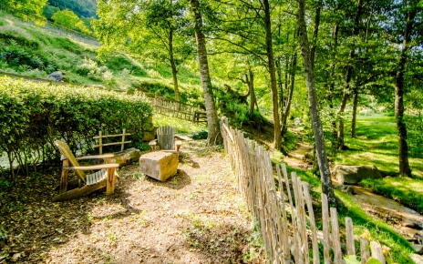 Overlooking the little river running across the estate