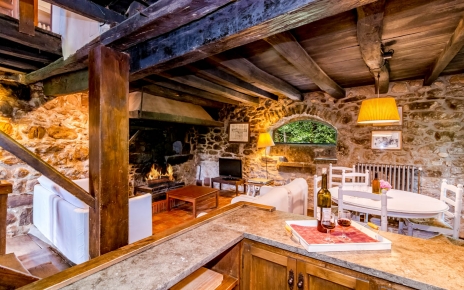 Kitchen on ground floor is not very bright but charming!