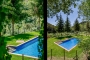 The fenced shared pool is about 100 metres away