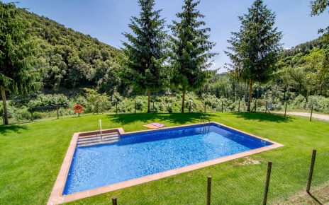 Lawned gardens by pool