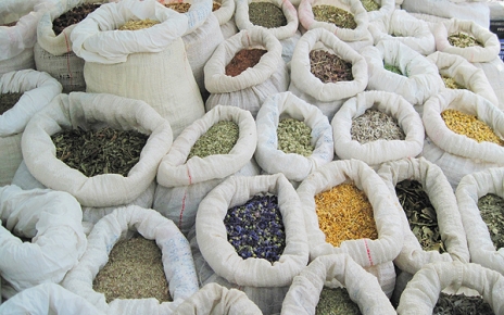 Buying spices in Orgiva market