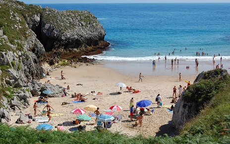 San Antonio beach in Cuevas de Mar (Asturias)