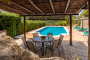 Shaded area by the pool